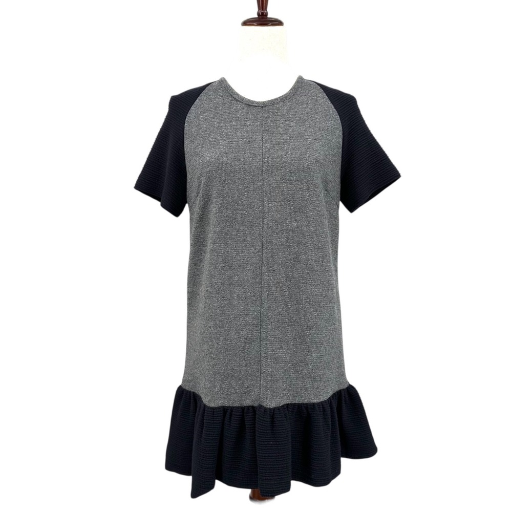 STORETS Tweed Mini Dress Trumpet Hem Navy Blue & Gray Women's S/M (4-6)